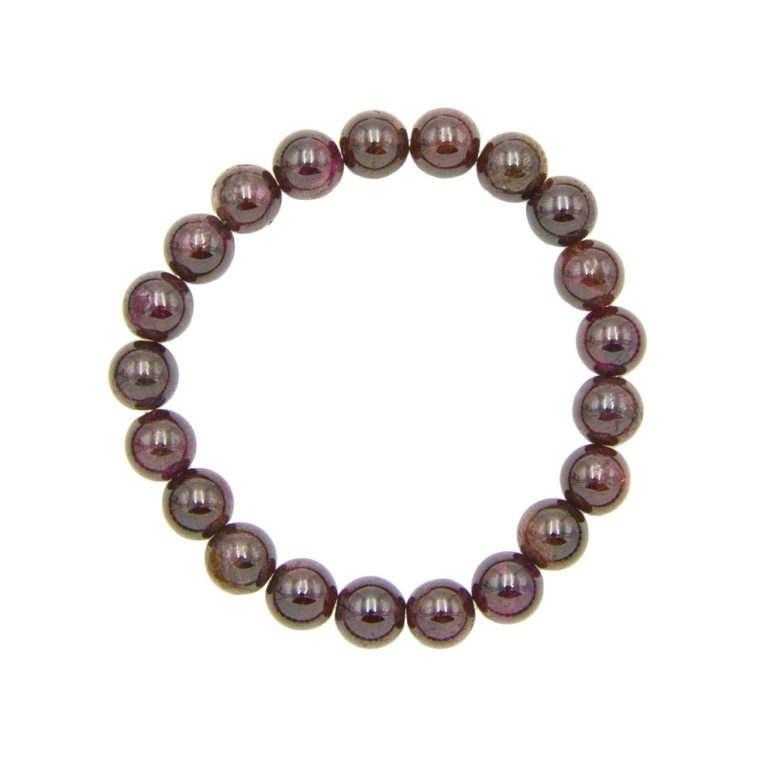 bracelet grenat rouge pierres boules 8mm