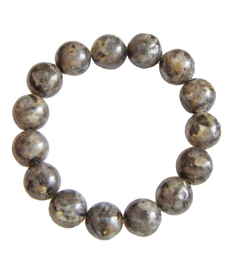 bracelet labradorite avec inclusions pierres boules 12mm