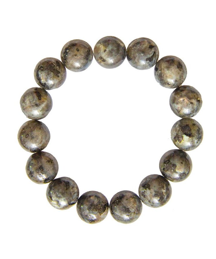 bracelet labradorite avec inclusions pierres boules 12mm