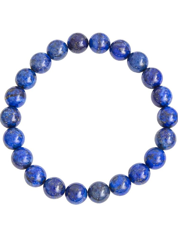 bracelet lapis lazuli pierres boules 8mm