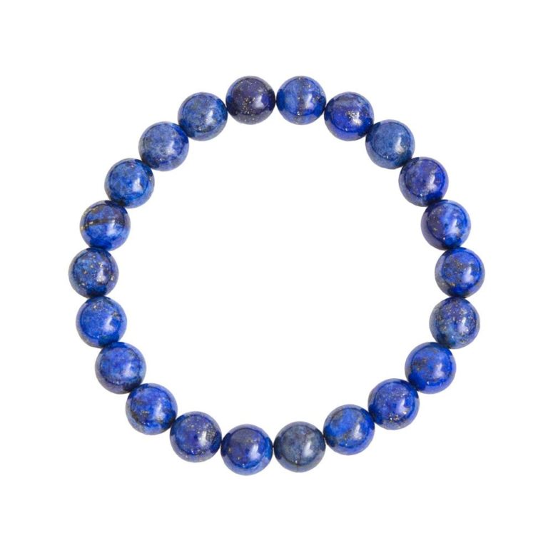 bracelet lapis lazuli pierres boules 8mm