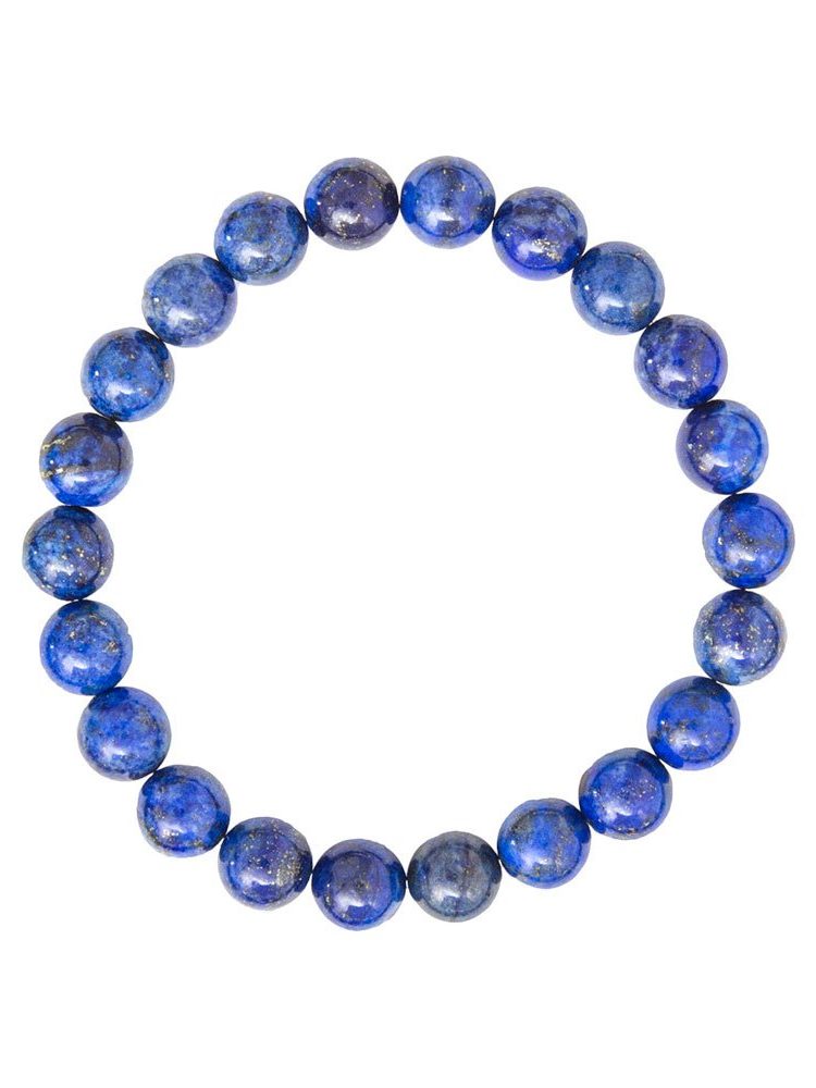 bracelet lapis lazuli pierres boules 8mm