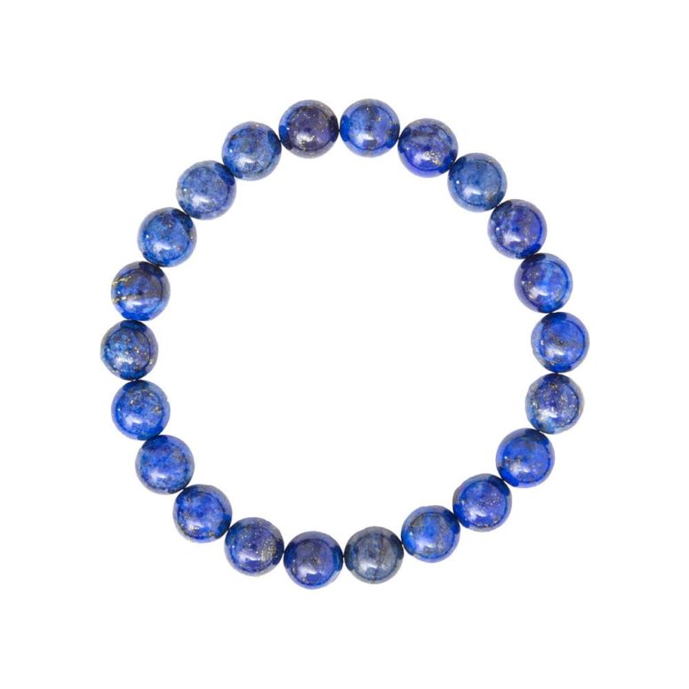 bracelet lapis lazuli pierres boules 8mm