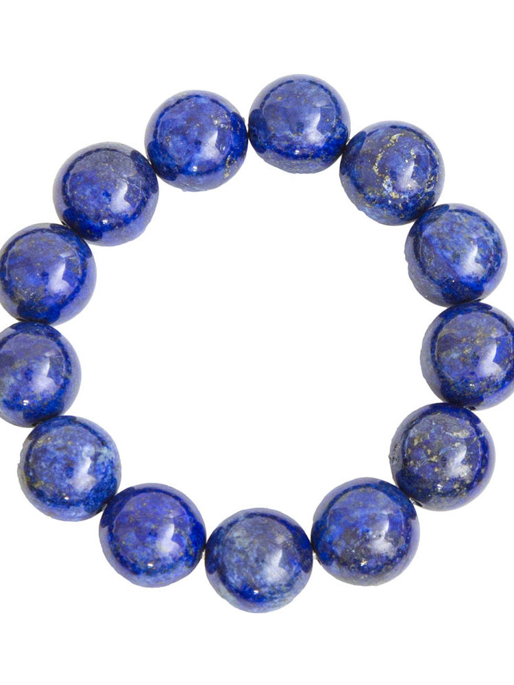 bracelet lapis lazuli pierres boules 14mm