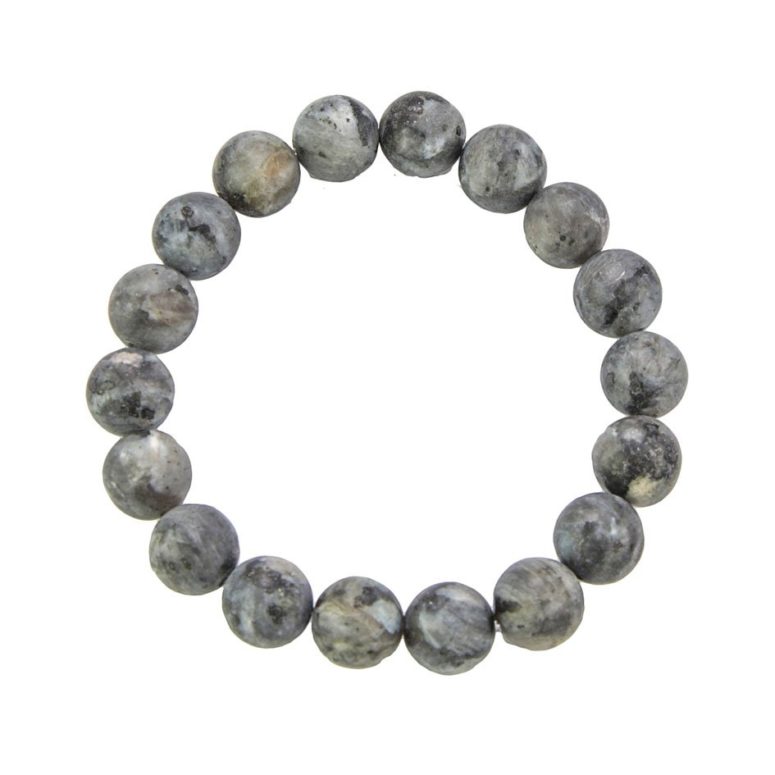 bracelet larvikite pierres boules 10mm