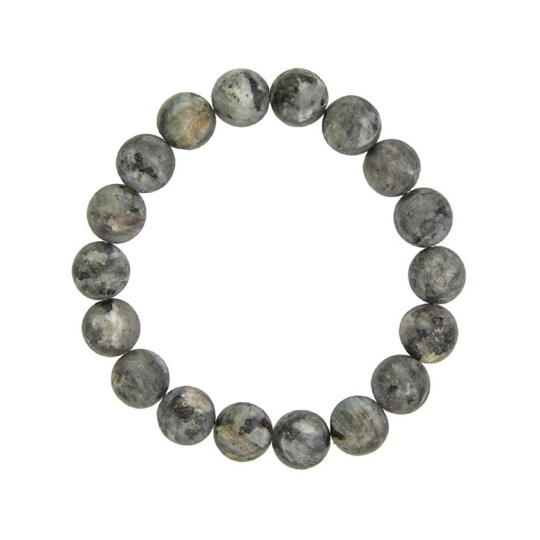 bracelet larvikite pierres boules 10mm