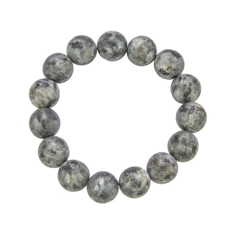 bracelet larvikite pierres boules 12mm