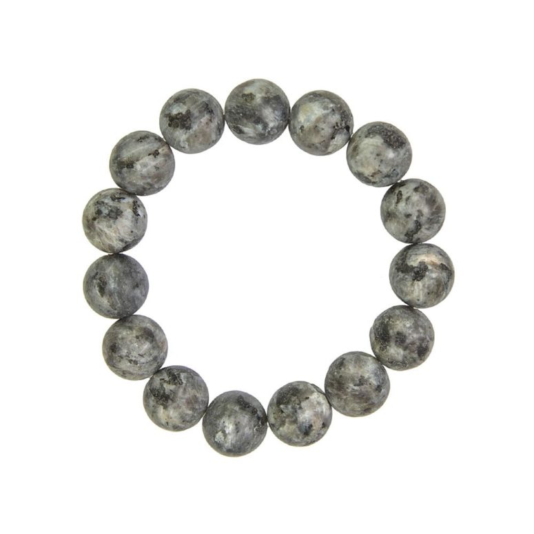 bracelet larvikite pierres boules 12mm