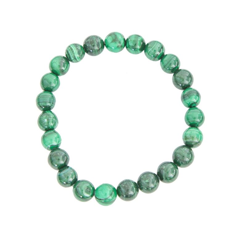 bracelet malachite pierres boules 8mm