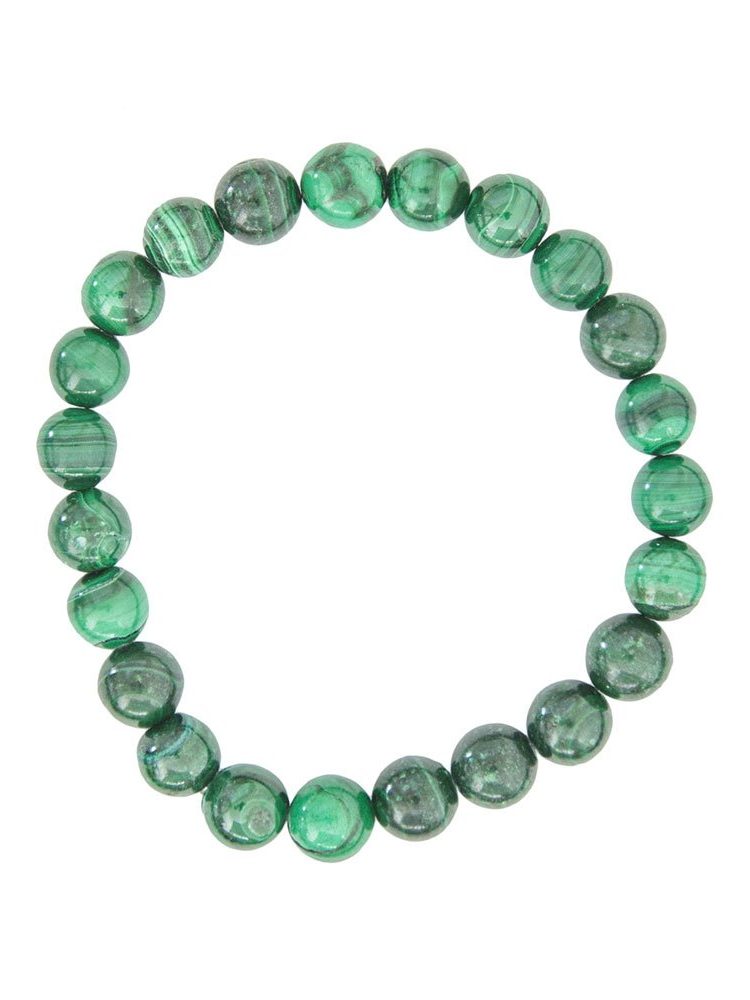 bracelet malachite pierres boules 8mm