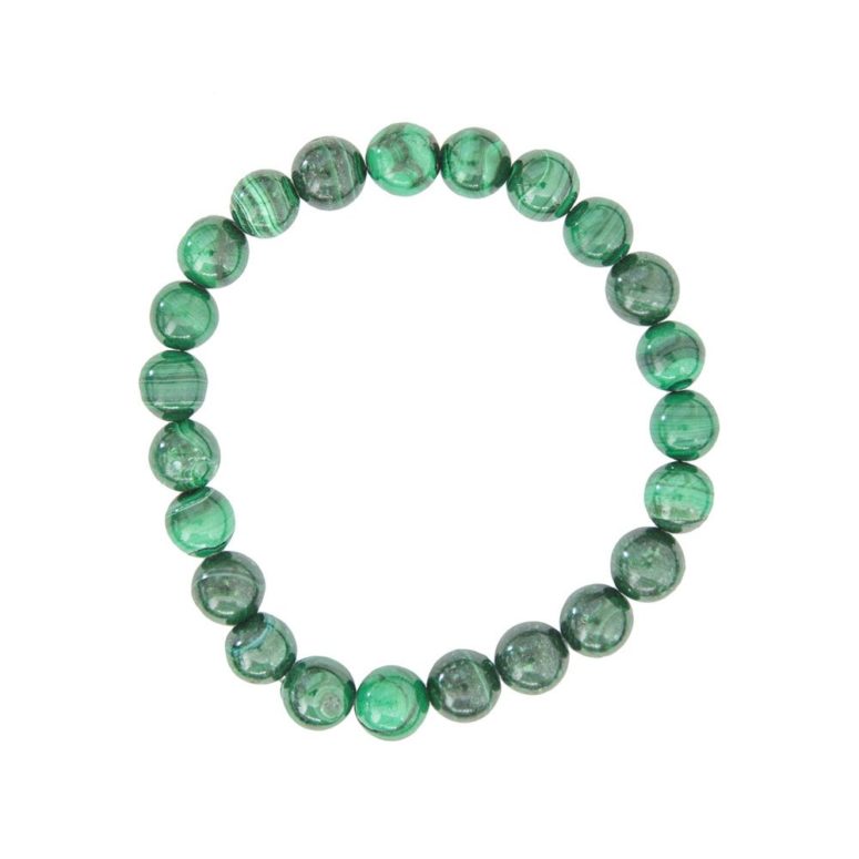 bracelet malachite pierres boules 8mm