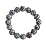 bracelet obsidienne neige pierres boules 12mm