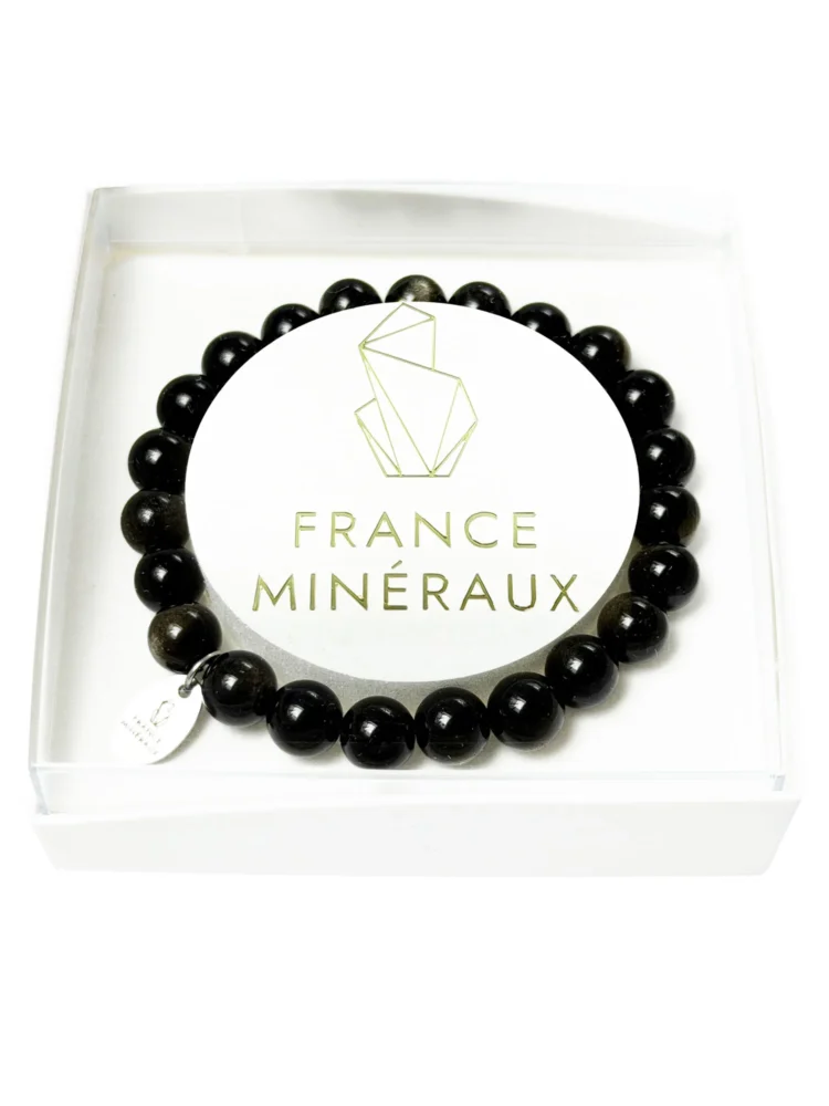 Bracelet Obsidienne Noire - Perles de 8mm