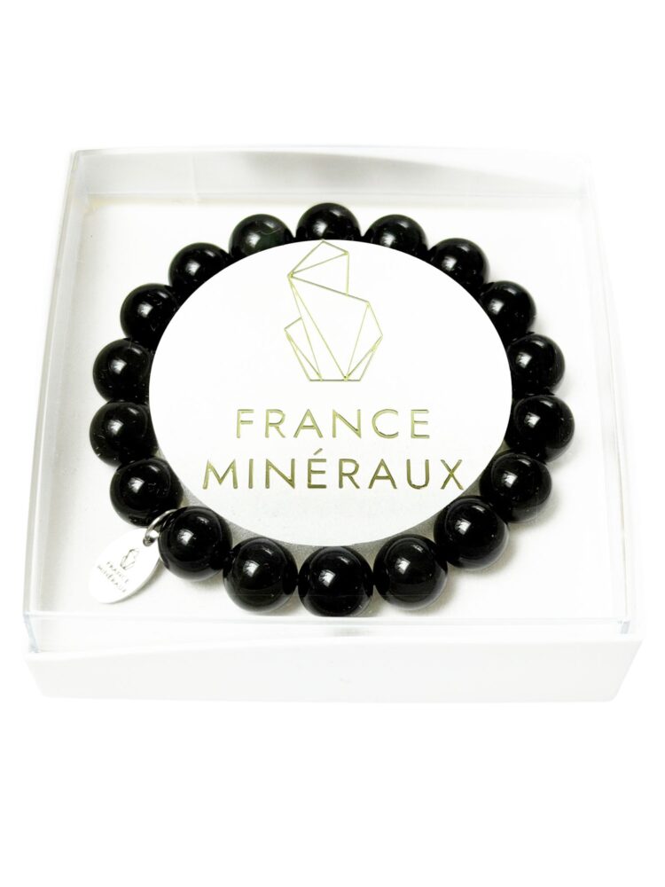 Bracelet Obsidienne Noire - Perles de 10mm