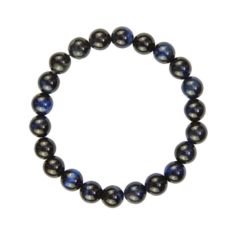 bracelet oeil de faucon pierres boules 8mm