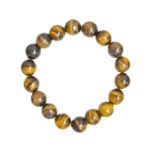 bracelet oeil de tigre pierres boules 10mm