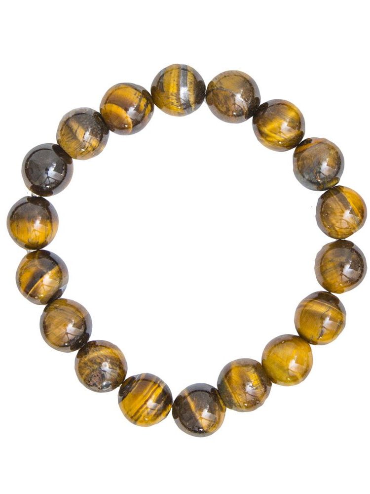 bracelet oeil de tigre pierres boules 10mm