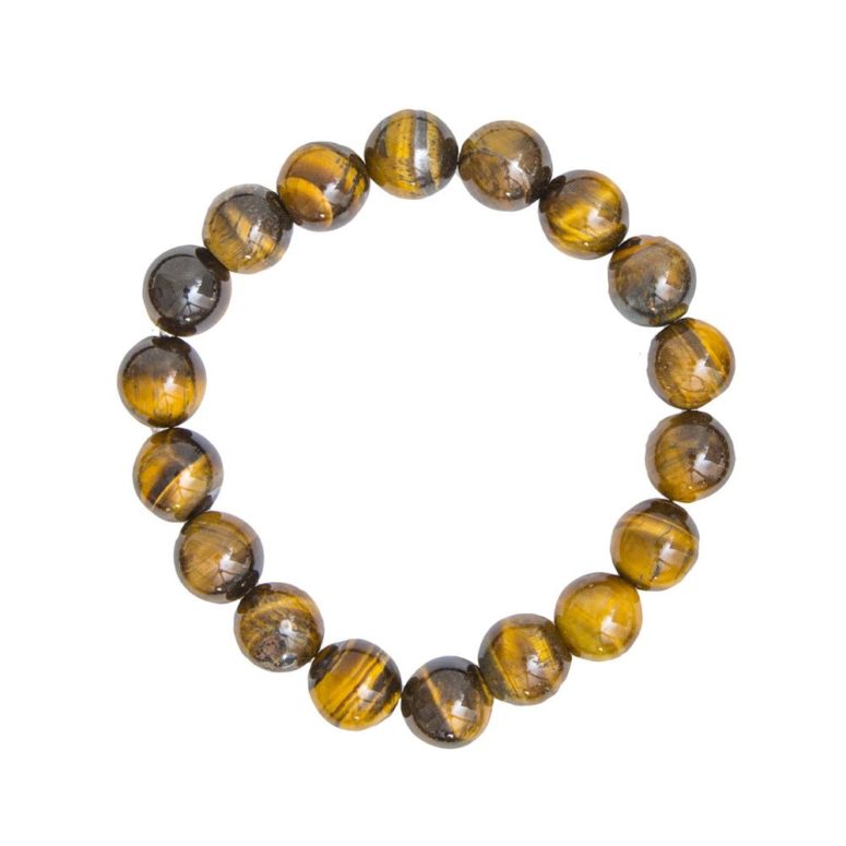 bracelet oeil de tigre pierres boules 10mm