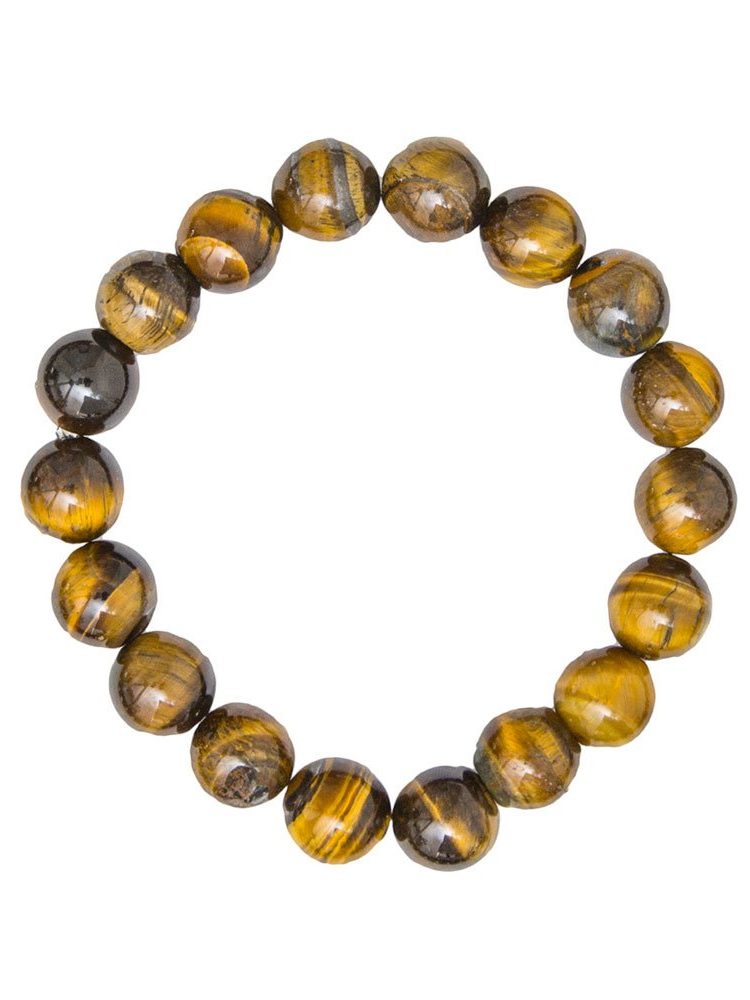 bracelet oeil de tigre pierres boules 10mm