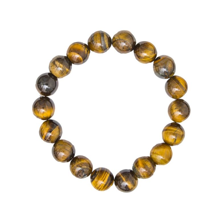 bracelet oeil de tigre pierres boules 10mm