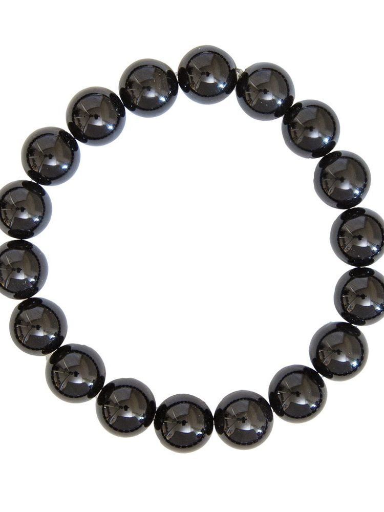 bracelet onyx pierres boules 10mm