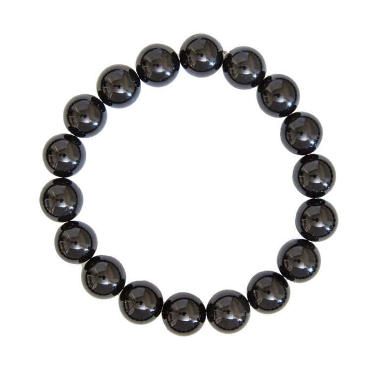 bracelet onyx pierres boules 10mm