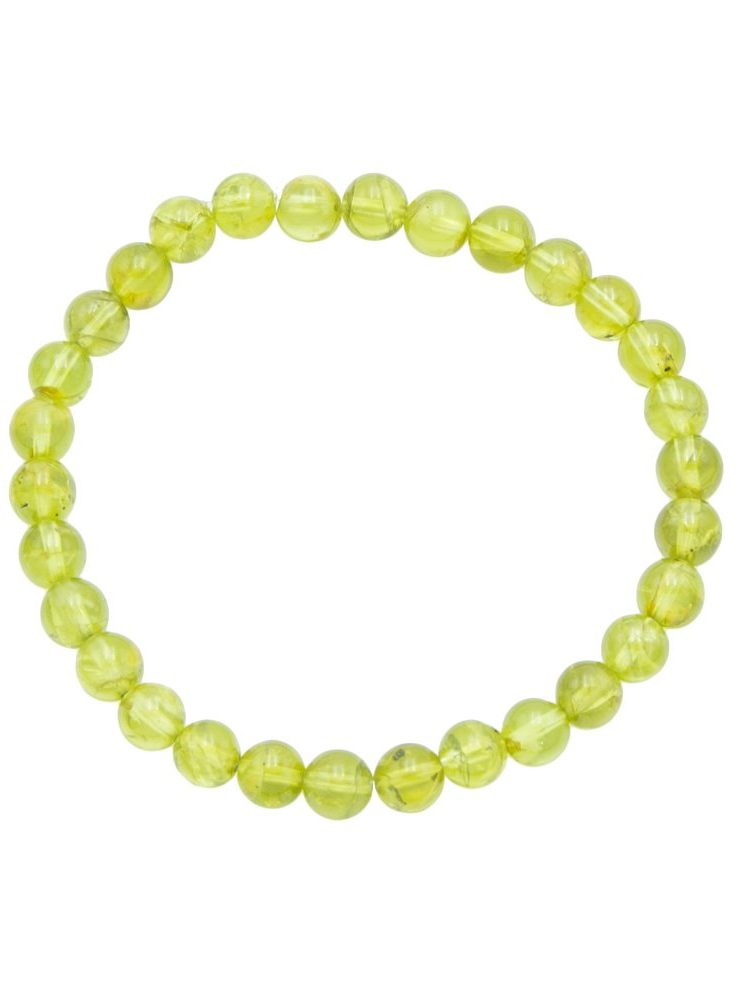 bracelet péridot pierres boules 6mm