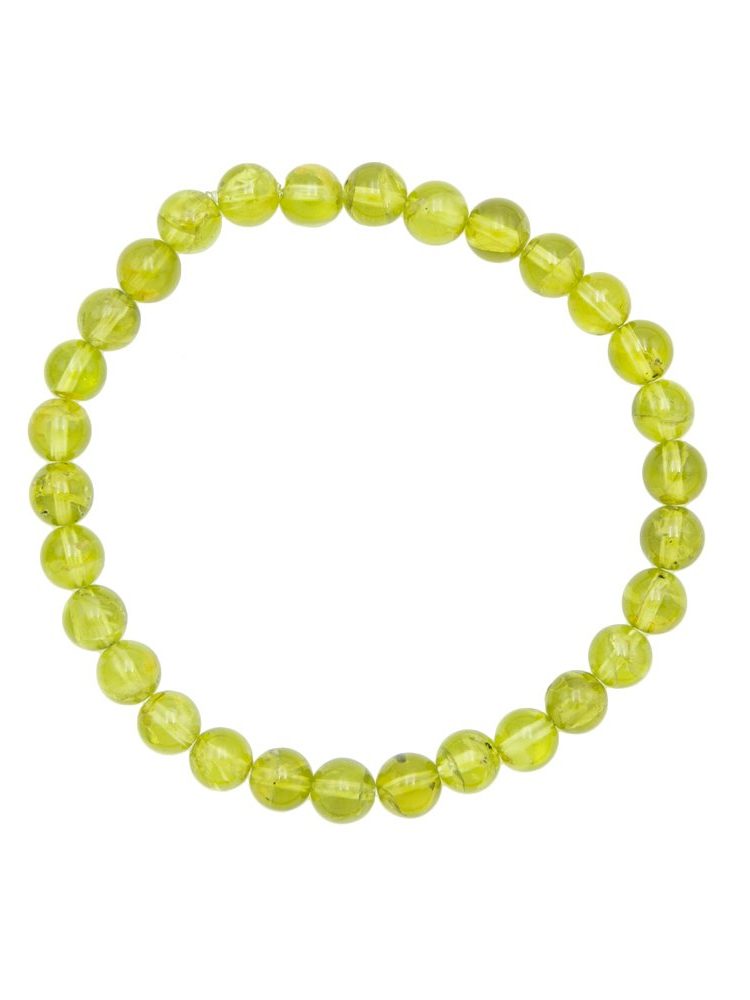 bracelet péridot pierres boules 6mm