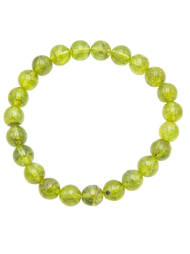 bracelet péridot pierres boules 8mm