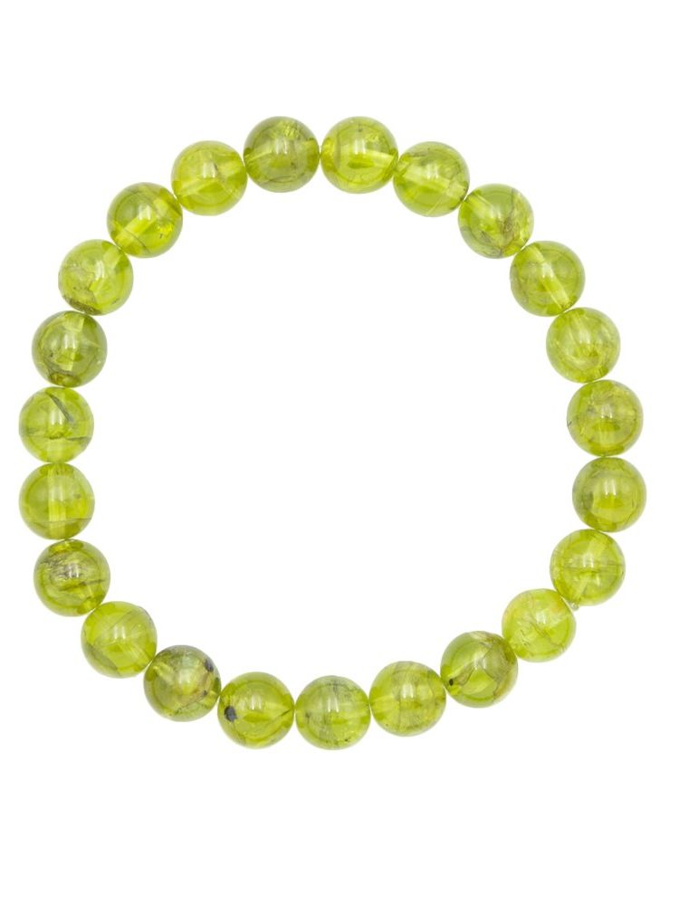 bracelet péridot pierres boules 8mm