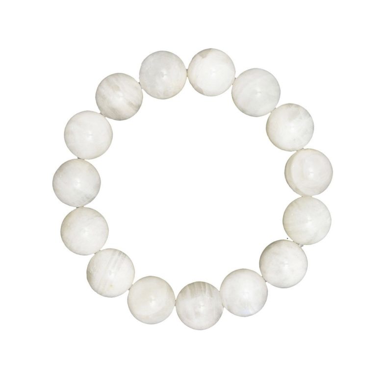 bracelet pierre de lune pierres boules 12mm