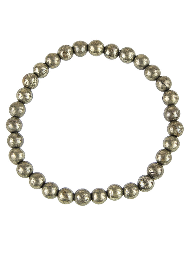 bracelet pyrite de fer pierres boules 6mm