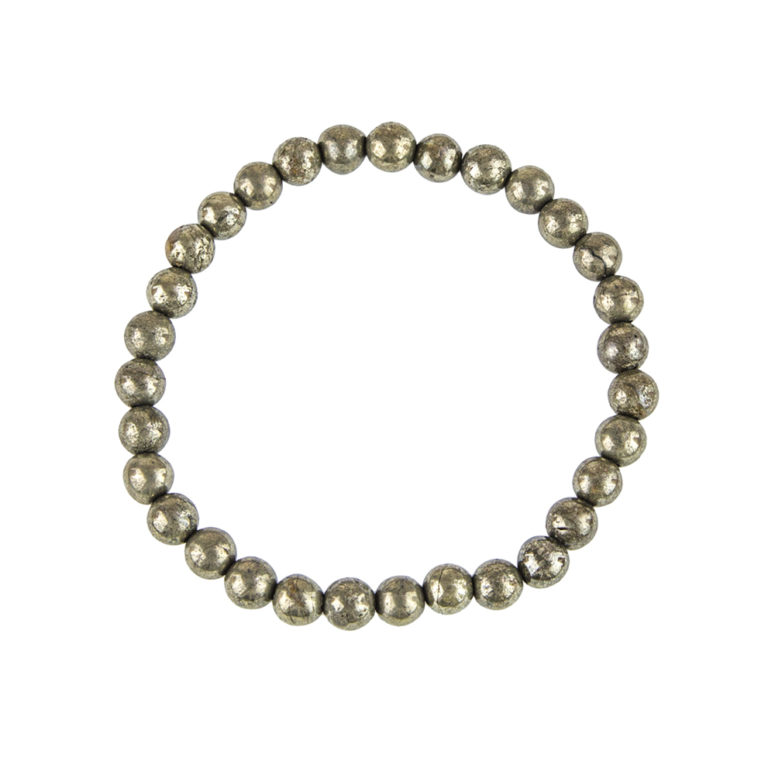 bracelet pyrite de fer pierres boules 6mm