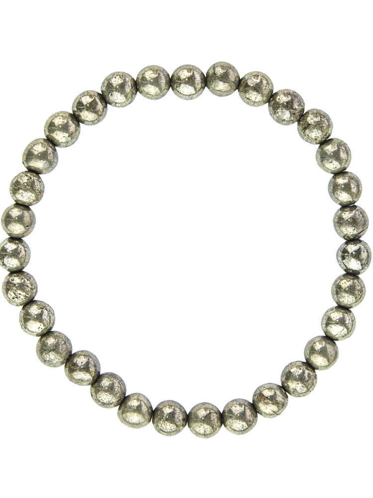 bracelet pyrite de fer pierres boules 6mm