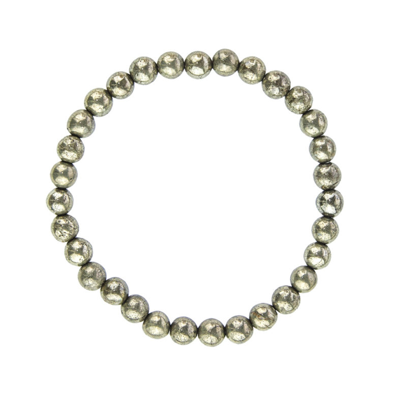 bracelet pyrite de fer pierres boules 6mm