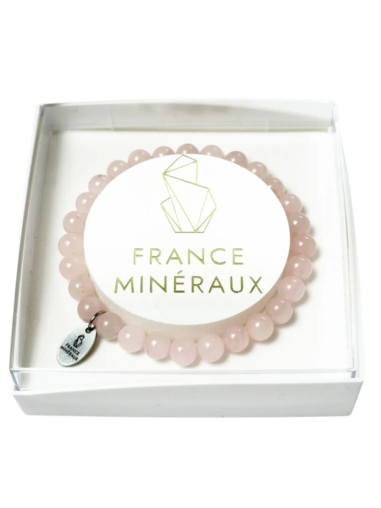 Bracelet Quartz Rose - Perles de 6mm