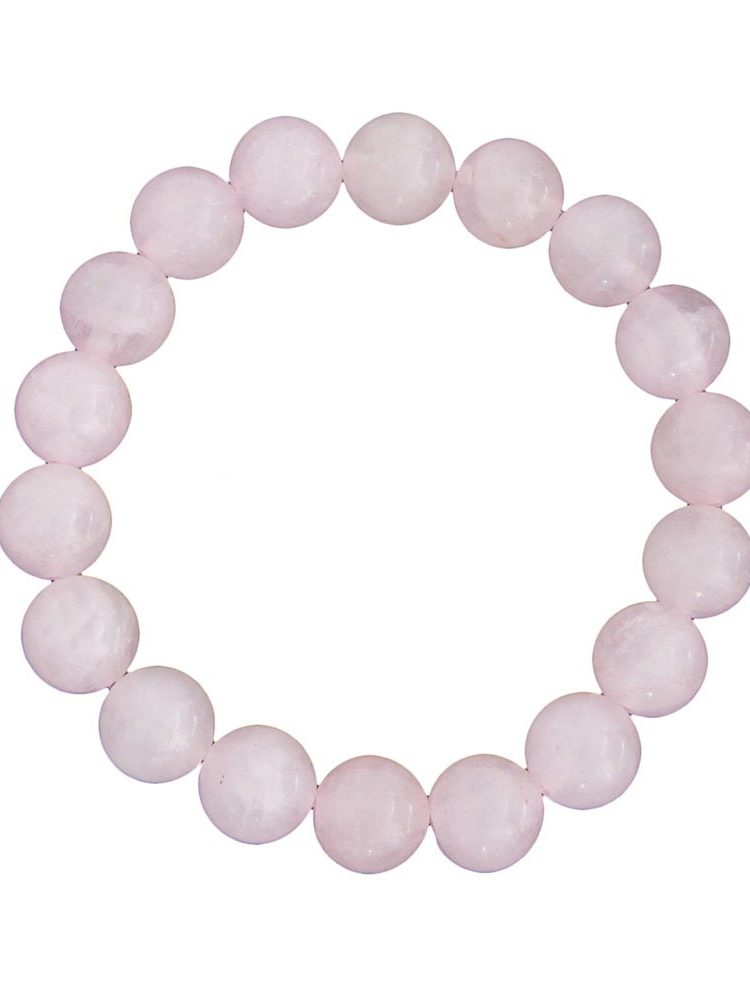 bracelet quartz rose pierres boules 10mm