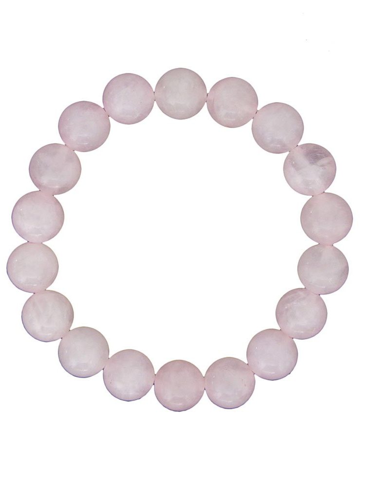 bracelet quartz rose pierres boules 10mm