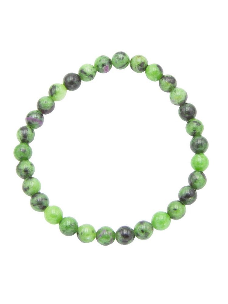 bracelet rubis sur zoisite pierres boules 6mm