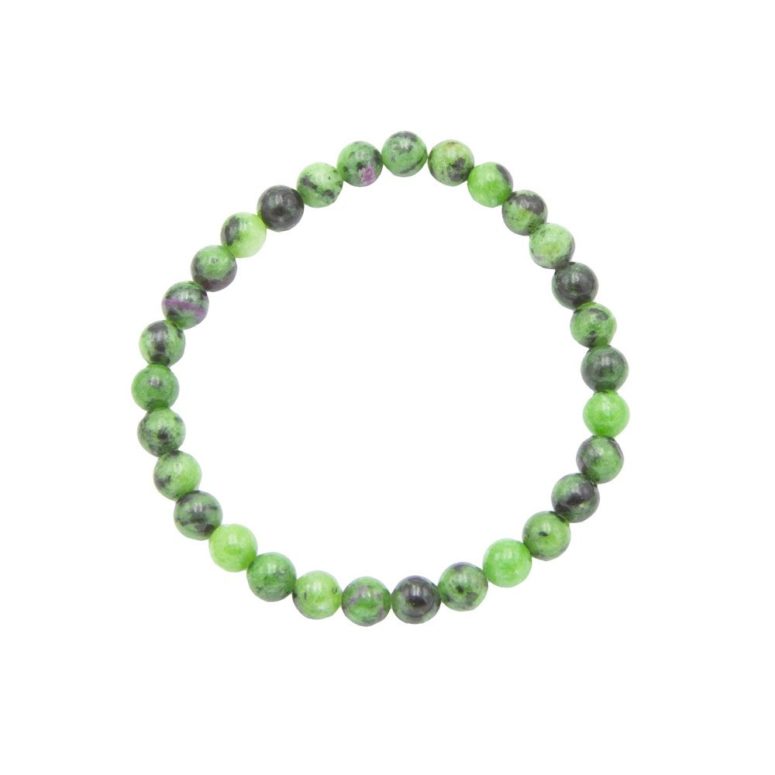 bracelet rubis sur zoisite pierres boules 6mm