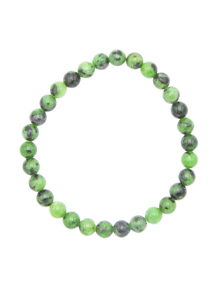 bracelet rubis sur zoisite pierres boules 6mm