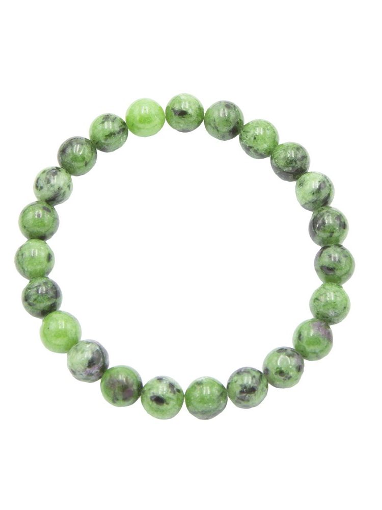 bracelet rubis sur zoisite pierres boules 8mm