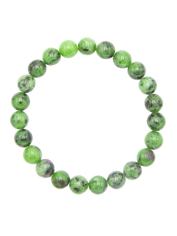 bracelet rubis sur zoisite pierres boules 8mm