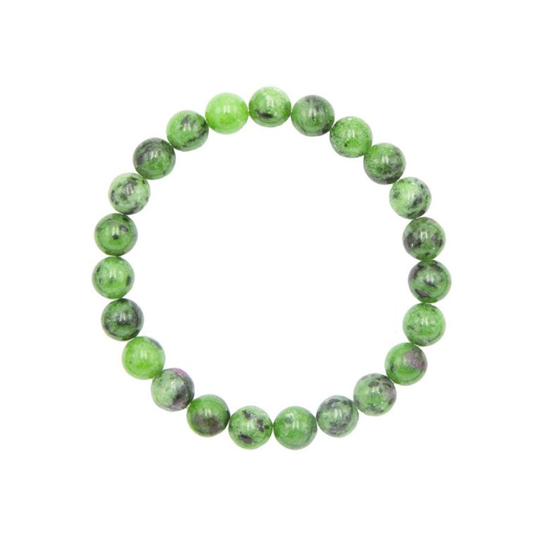 bracelet rubis sur zoisite pierres boules 8mm