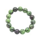 bracelet rubis sur zoisite pierres boules 12mm