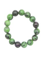 bracelet rubis sur zoisite pierres boules 12mm