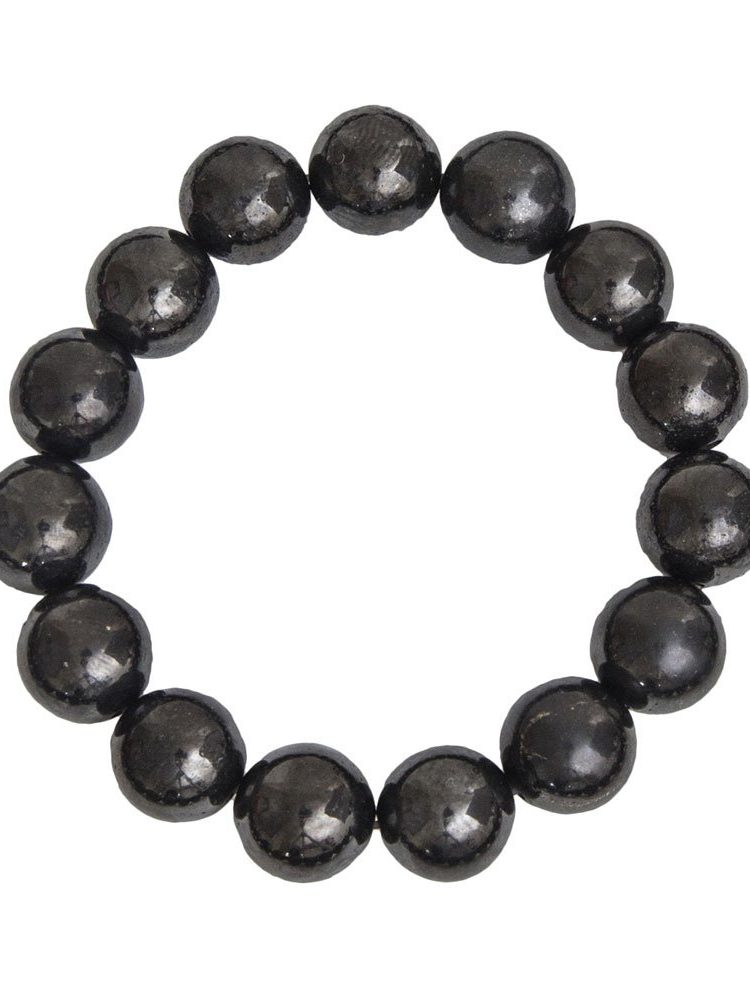 bracelet shungite pierres boules 12mm