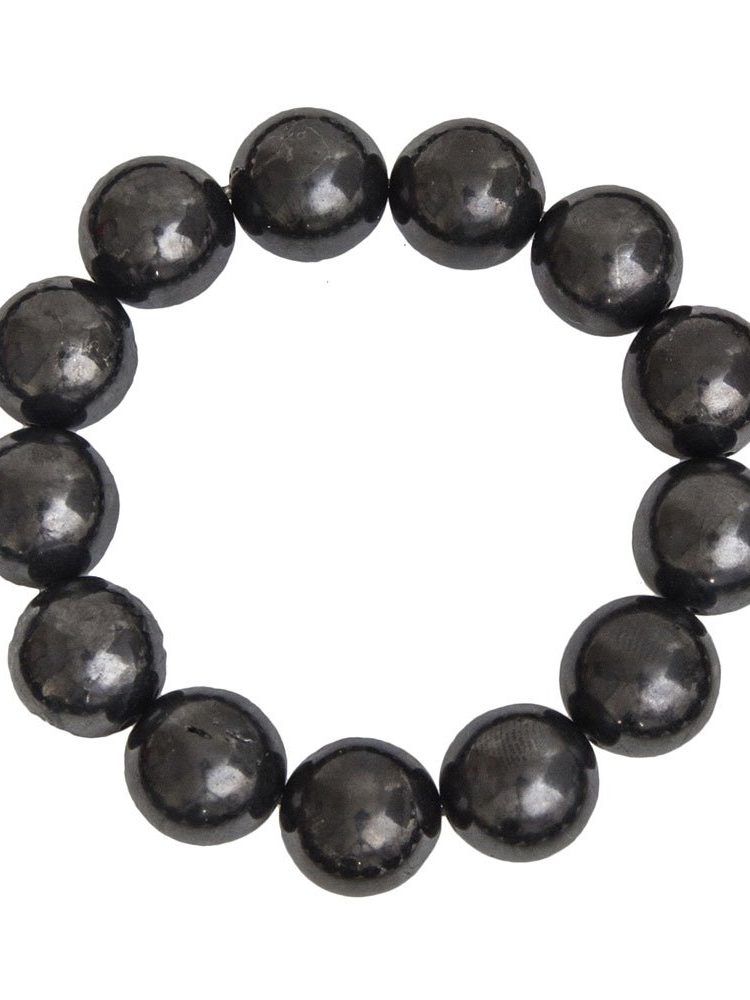 bracelet shungite pierres boules 14mm