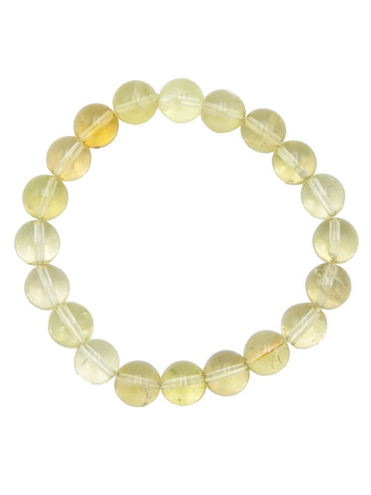 bracelet topaze citron pierres boules 10mm