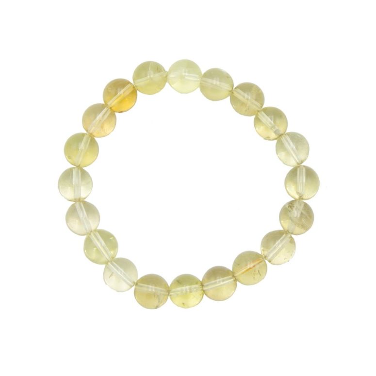 bracelet topaze citron pierres boules 10mm